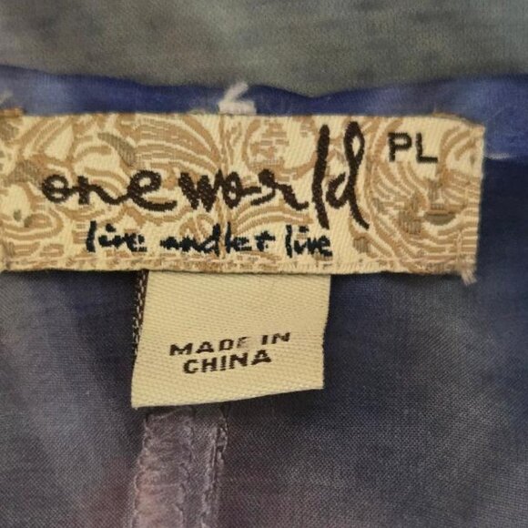 ONE WORLD SHEER TOP WITH TANK   PETITE LG  NWOT - Picture 2 of 7